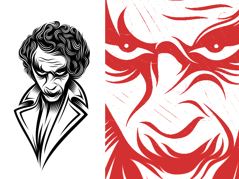 Joker Guy brand mark portrait face joker dark knight logo illustration villain joker guy