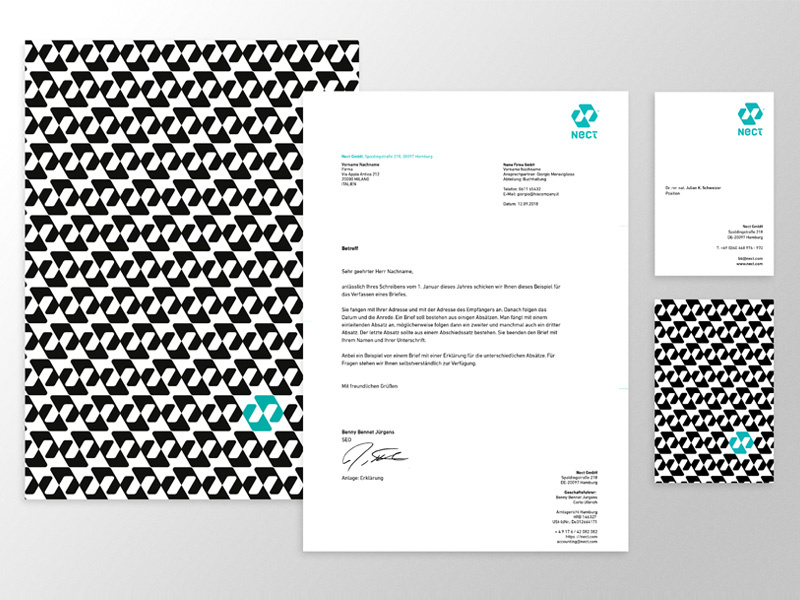 Nect visitenkarten briefpapier