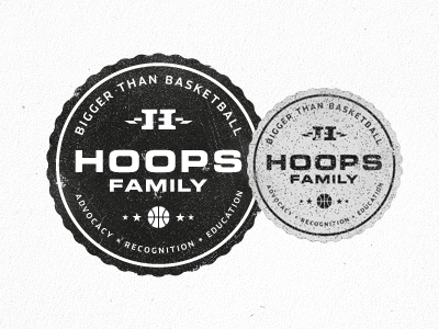 Hoops Family Badge Of Honor advocacy basketball education hoops logo recognition