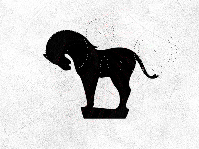 Pedestal Pony batik circular geometry curves horse logo pedestal pony tang horse toy vector