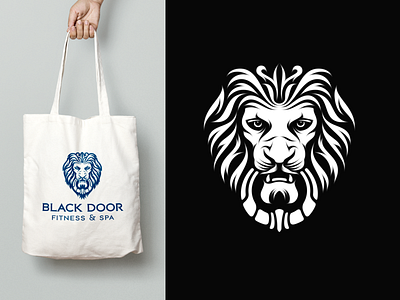 Lion Door Knocker Logo Design animal logo brand identity design brand mark branding custom logo design doorknocker fitness identity designer lion logo design logo designer spa stationary