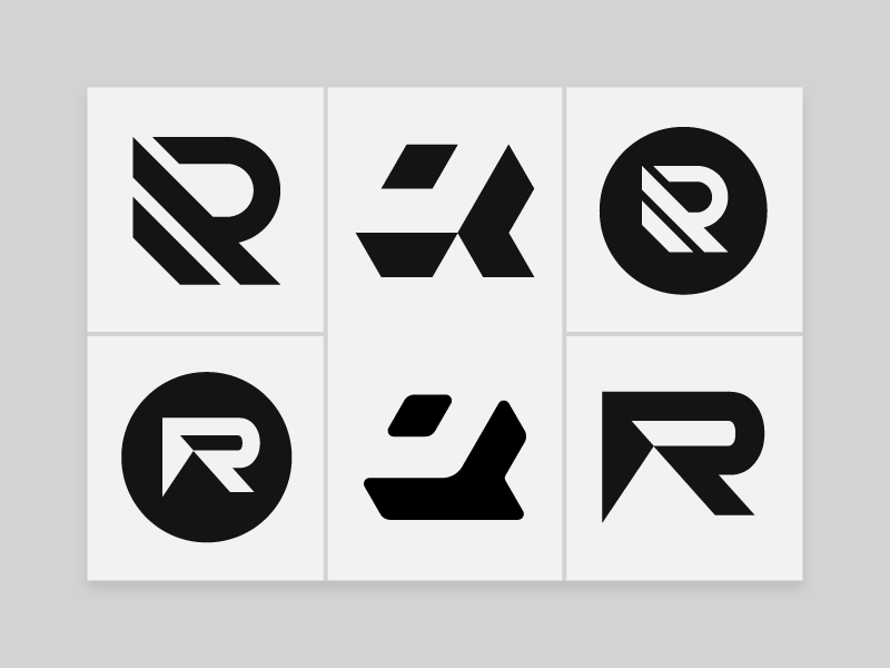 R Monograms & Brand Mark Design monogram design responsive logo ux designer uiux ui designer ui design uidesign logofolio logo mark logo design geometry custom logo design brand marks brand mark branding brand identity
