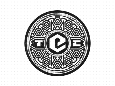TEC Emblem ancient aztek circular design emblem etnic geometry hexagonal logo mandala art mayan calendar ornamental pattern sewer cap spirograph symmetry synergy the experiential company triangular tribal