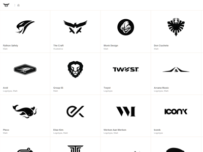 New minimal b/w Logo Design Portfolio logo design portfolio logotype marks brand marks symbols icons typography lettering website minimal grid retina