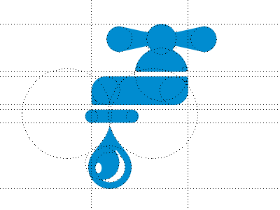 Faucet Icon Construction charitywater.org clean water construction faucet icon iconography logo mark pictogram tab water cock