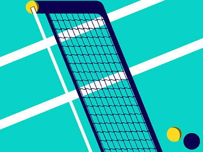 Tennis Court illustration light and shadows tennis