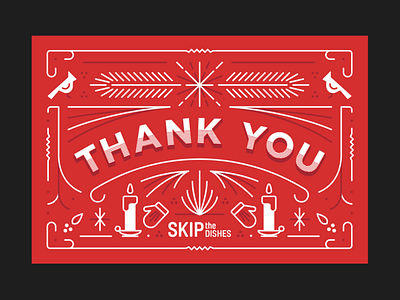 SkipTheDishes Thank You Card design illustration lettering typography vector