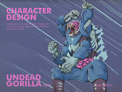 UNDEAD GORILLA 2dillustration artwork blue branding design digitalart freelance freelancer gorila graphic design illustration