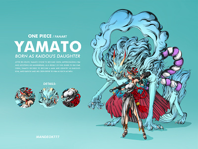 Yamato Fanart / ONE PIECE Illustration FanArt 2dillustration anime artwork branding design digitalart fanart graphic design illustration onepiece ui vector