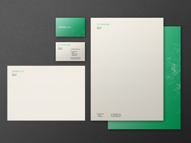 Cryobio branding stationery graphic design branding