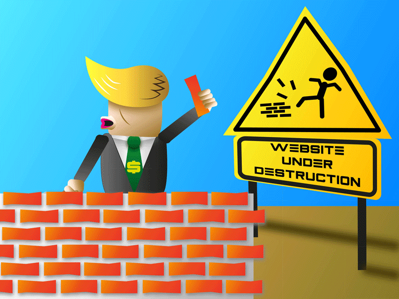 Trump's Wall animation coming soon donald trump mexico wall under construction web animation