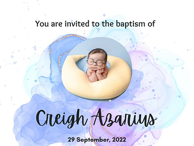 Baptismal Invitation (created using CANVA) (sample only) graphic design logo