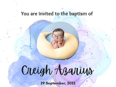 Baptismal Invitation (created using CANVA) (sample only)