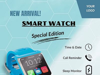 Smart Watch Ad Poster graphic design logo
