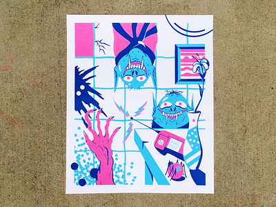 ...Your call cannot be completed as dialed. blue color creepy fun narrative pink posca spooky vampire winglewongs