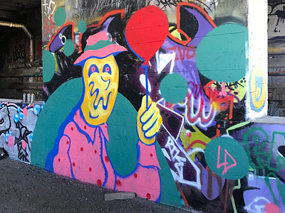 Underground Grin aw shoot man color goodbye graffiti spray paint street art