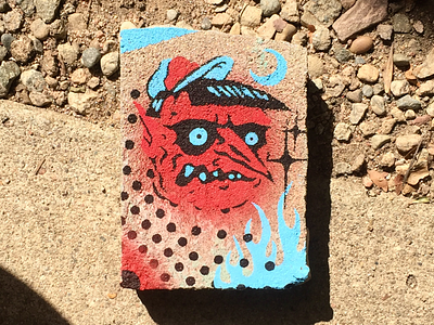 Blockhead color creature demon flat hell paint tickles