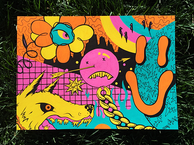 Surrounded color illustration painting sketchy thang vibrant