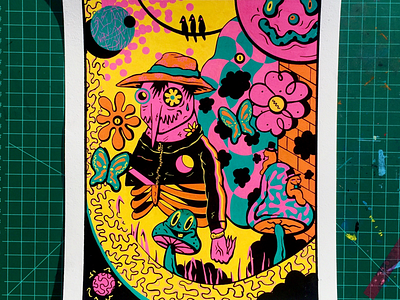 Whoa! What? buddy color illustration magic mind mushrooms open that trip