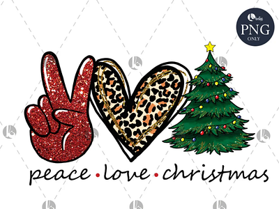 Peace love Christmas PNG, file for sublimation