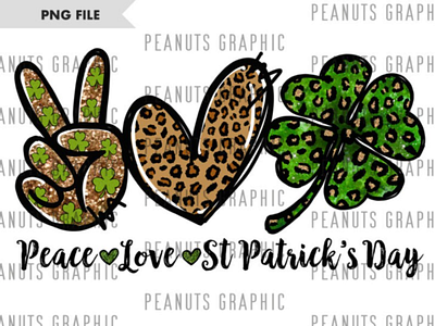 Peace Love St Patrick PNG, St. Patrick's Day Sublimation Design app branding design graphic design illustration logo typography ui ux vector