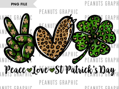 Peace Love St Patrick PNG, St. Patrick's Day Sublimation app branding design graphic design illustration logo typography ui ux vector