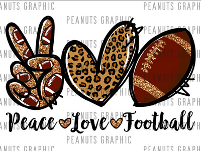 Peace Love Football PNG, Sublimation Design app branding design graphic design illustration logo typography ui vector