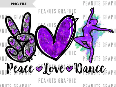 Peace Love Dance PNG, Sublimation Design app branding design graphic design illustration logo typography ui ux vector