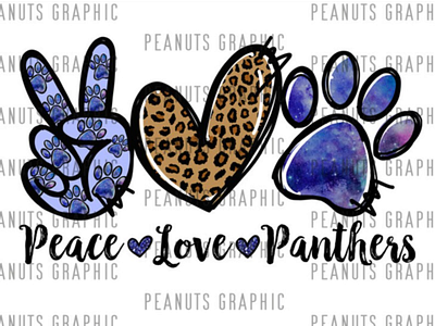 Peace love Panthers PNG, Sublimation Design