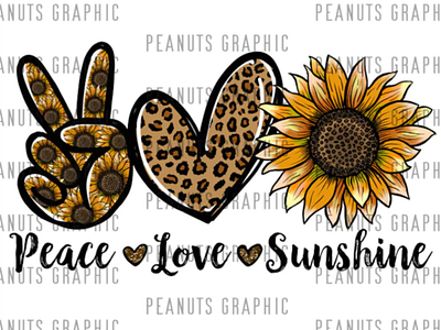 Peace Love Sunshine PNG, Sublimation