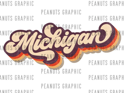 Retro Michigan PNG Sublimation Design