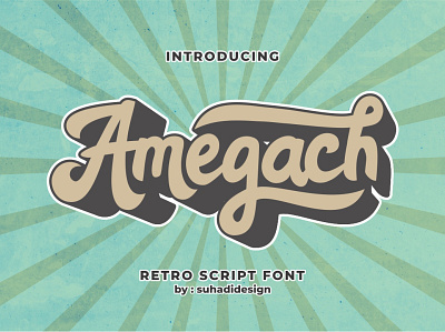 Amegach Vintage Retro Font handmade label font lettering fonts retro font