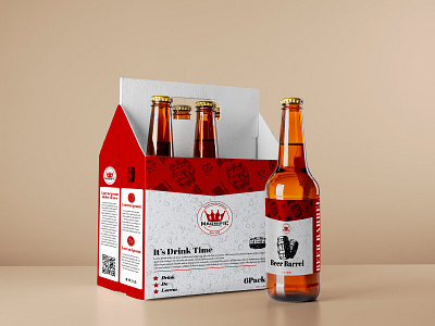 Beer Bottle And Carrier Design With Mockup