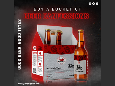 Beer Bottle Promotional Social Media Poster branding graphic design logo poster design social media poster ui