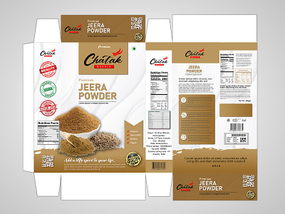 Jeera powder (Masala) Box Label Design And Branding branding design graphic design label design logo masala box design package design packaging design ui