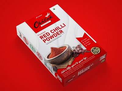 Red Chili powder (Masala) Box Design And Mockup branding design graphic design label design logo masala box design mockup package design packaging design ui