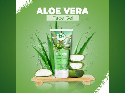 Herbal Aloe Vera Gel (Product) Social Media Poster 3d aloe vera gel branding design graphic design herbal product illustration label design logo ui
