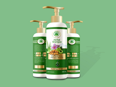 Nature's Care Herbal Company Shampoo Bottle Mockup 3d branding design graphic design herbal company illustration label design logo package design packaging design shampoo bottle design ui vector