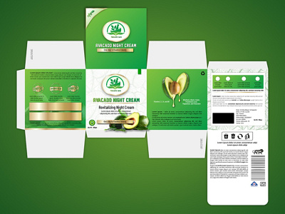 Avocado Night Cream (Nature's Care) Herbal Company Label Design animation branding design graphic design illustration label design logo mockup package design packaging design vector