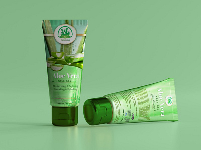 Aloe Vera Face Gel | Nature's Care | Herbal Company | Mockup animation branding design graphic design illustration label design logo mockup package design packaging design ui vector