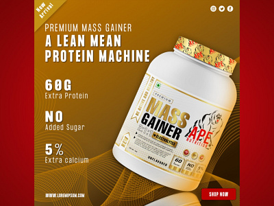 Mass Gainer Supplement (Ape Nutrition) Social Media Poster