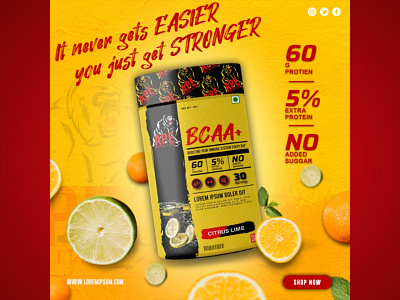 BCAA+ Supplement (Ape Nutrition) Social Media Poster branding design graphic design illustration label design logo package design packaging design social media poster supplement poster vector