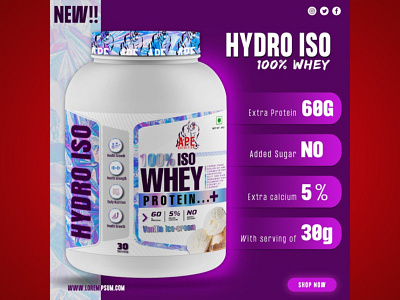 ISO Whey Protein Supplement (Ape Nutrition) Social Media Poster