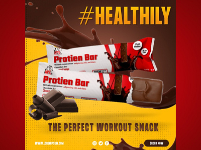 Protein Bar (Ape Nutrition) Social Media Poster bar branding design graphic design illustration label design logo package design packaging design protein bar social media poster vector