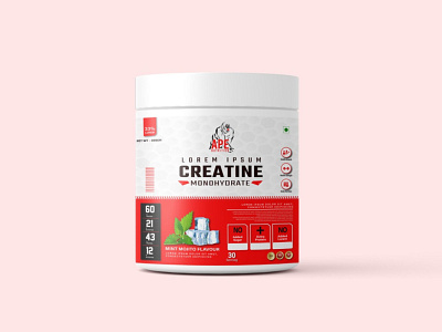 Creatine-Mono Supplement | Ape Nutrition | Label Design | Mockup 3d branding design graphic design illustration label design logo package design packaging design ui vector
