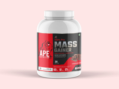 Mass-Gainer Supplement | Ape Nutrition | Label Design | Mockup