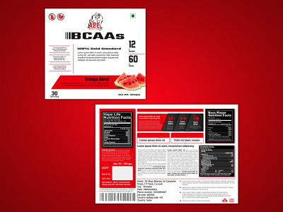BCAA Supplement | Label Design | Ape Nutrition 3d branding design graphic design illustration label design logo package design packaging design vector