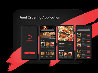 Food Buzzer: The Ultimate Food Ordering App_Light version app branding design food food delivery graphic design illustration logo mobile mobile application mobile ui typography ui ux vector