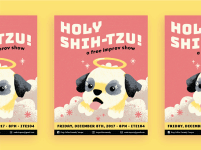 Holy Shih-Tzu! banner dog doggo flyer holy pun vector