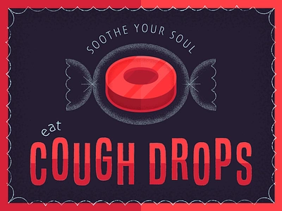 Cough Drops candy cough drops illustration typogaphy